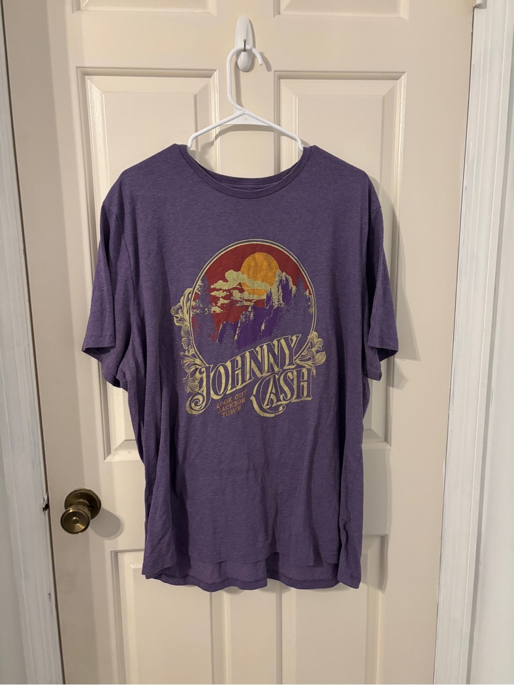 Johnny Cash Purple Graphic Tee - Vintage Style Men’s Shirt